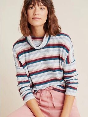 Anthropologie Saturday/Sunday Pippa Hacci Striped Turtleneck Size: M